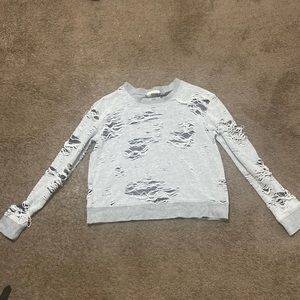 Sweet Romeo gray distressed sweater